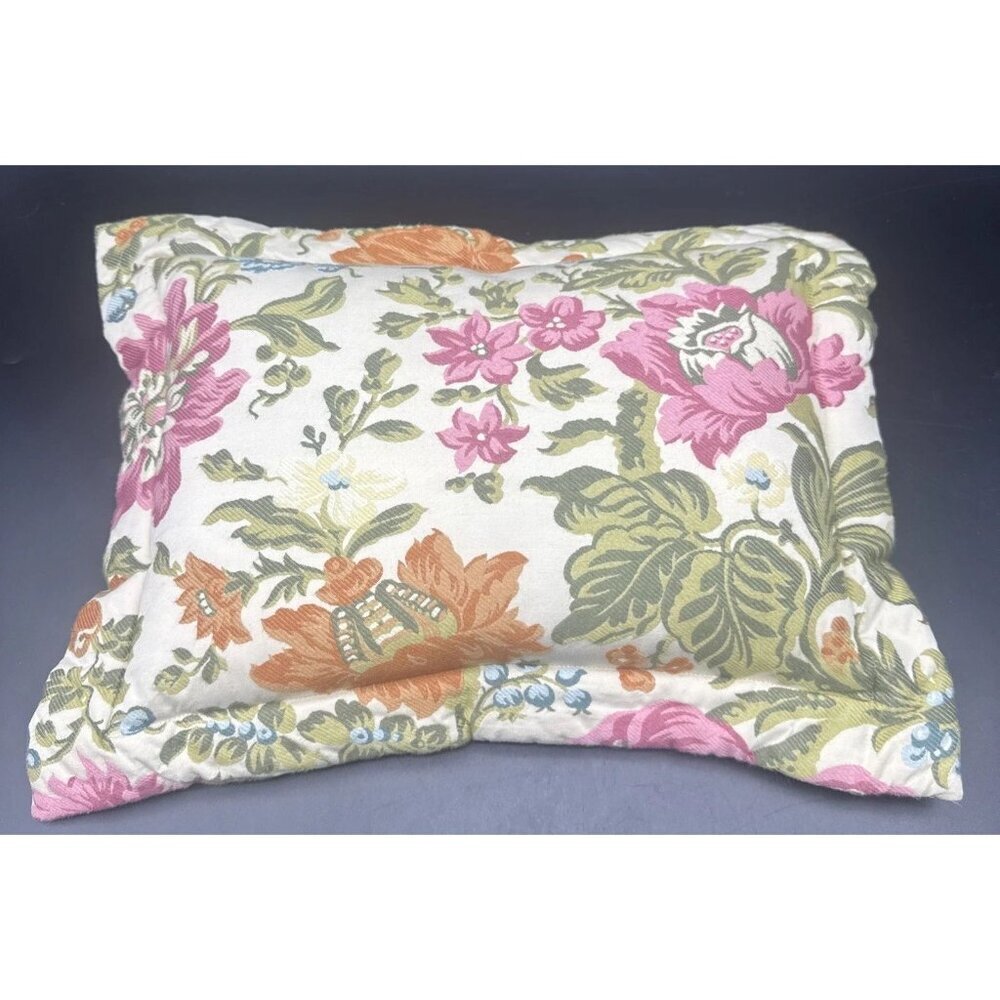 Sferra Boudoir Floral Pillow Made In‎ Italy 19” X 14” Viscose Egyptian Cotton